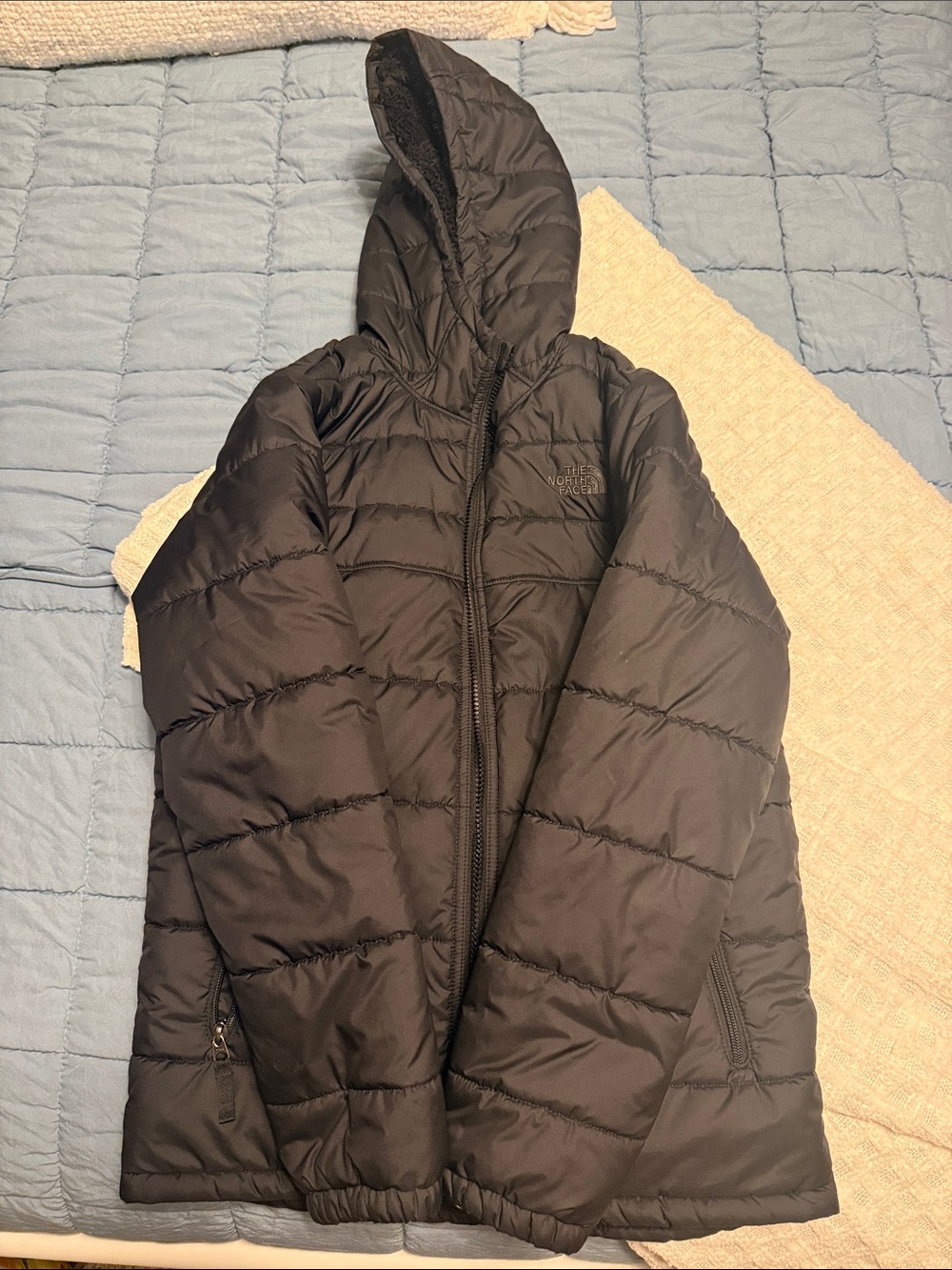 The North Face Kids Black Hooded Puffer Coat